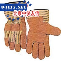 掌皮背布劳保手套牛二层C级颈皮，XL