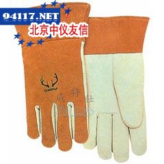 白色鹿青皮掌短袖筒焊接手套