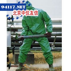 绿色PVC带衬防化服